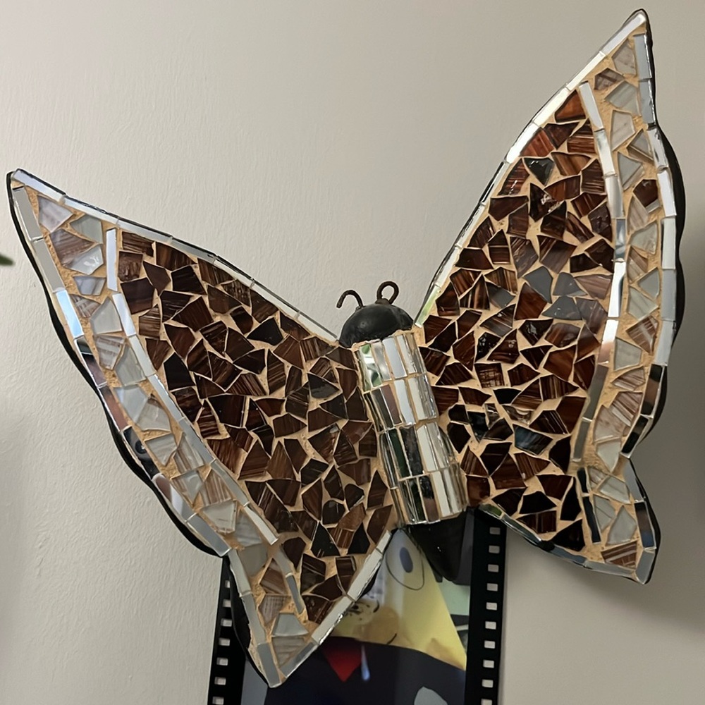Glass mosaic butterfly- 10x9x2